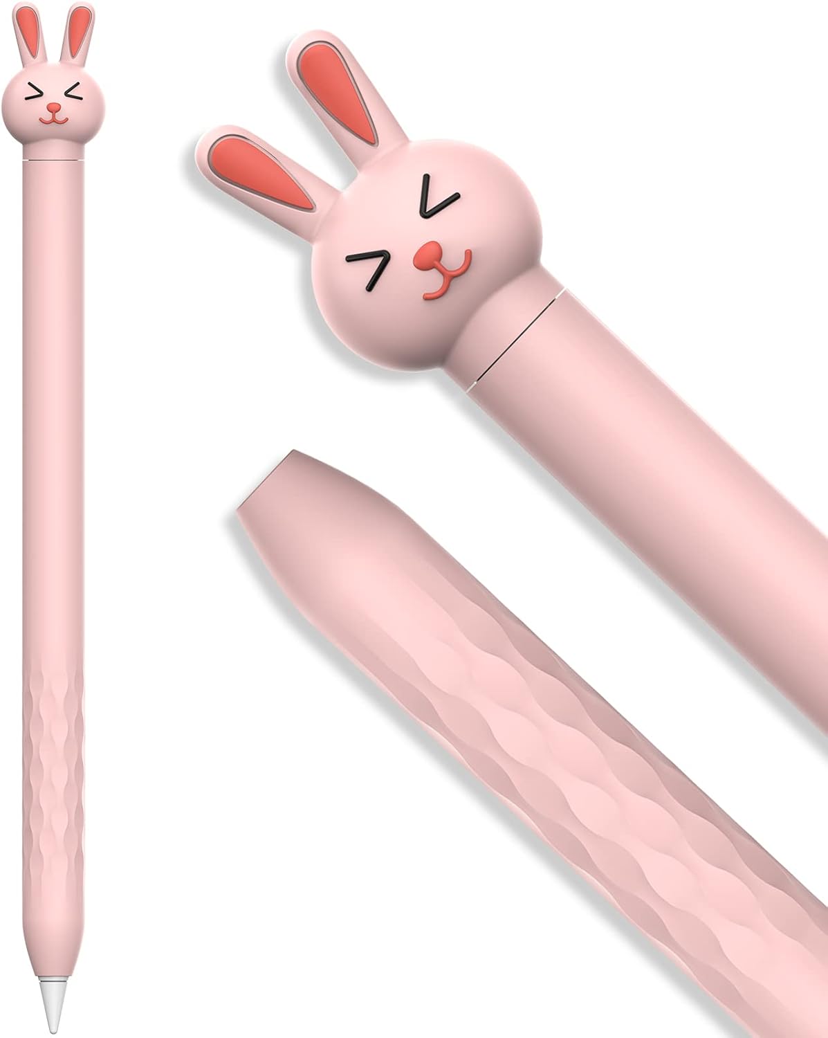 Ahastyle Pink Rabbit Silicone Sleeve Apple Pencil 2 Magnetic Charging