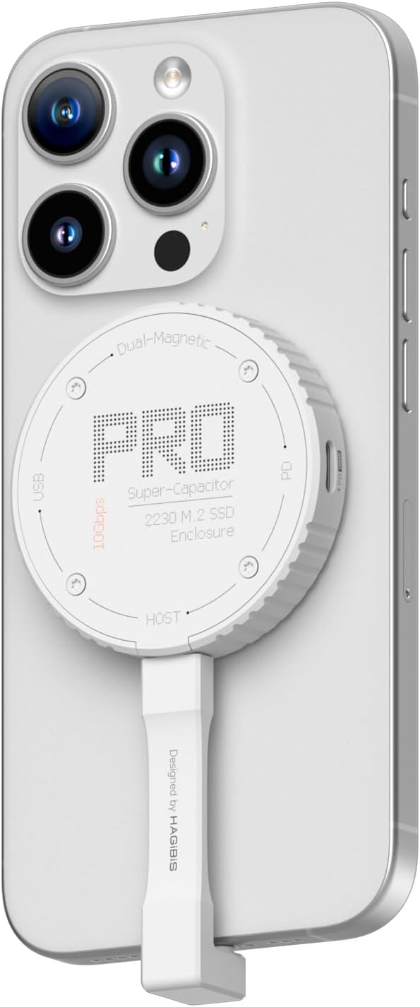 Hagibis Magnetic M.2 2230 NVMe SSD Enclosure for iPhone 17 Pro