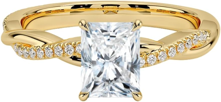 1-5 Ct Moissanite Engagement Ring in Gold & Silver Options