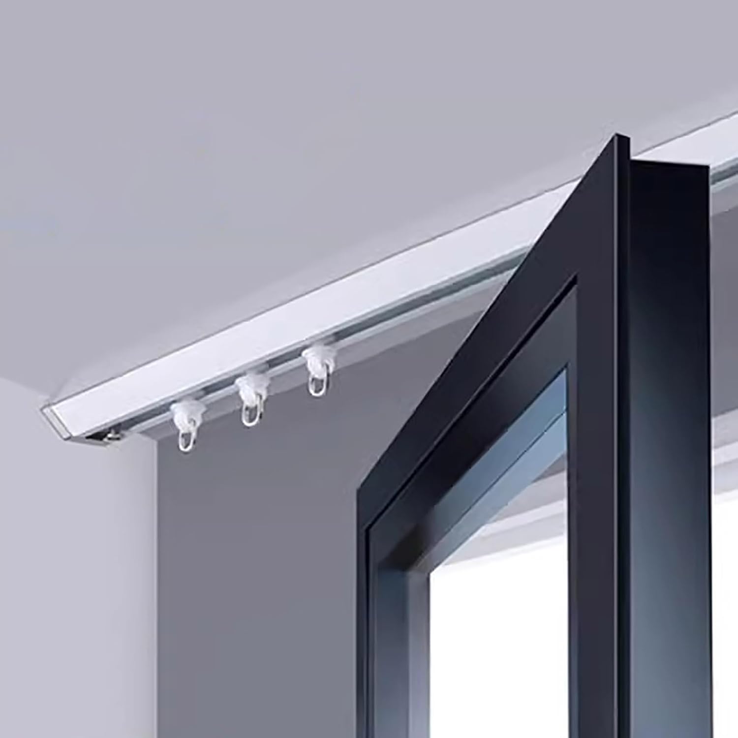 V-Shaped Ceiling Mount Curtain Rails - Commercial Grade