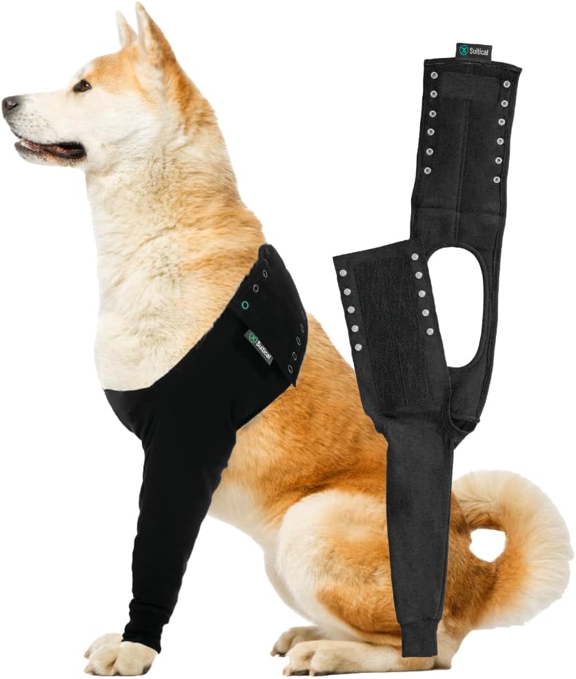 Suitical Recovery Sleeve for Dogs - XX-Large Black Comfort