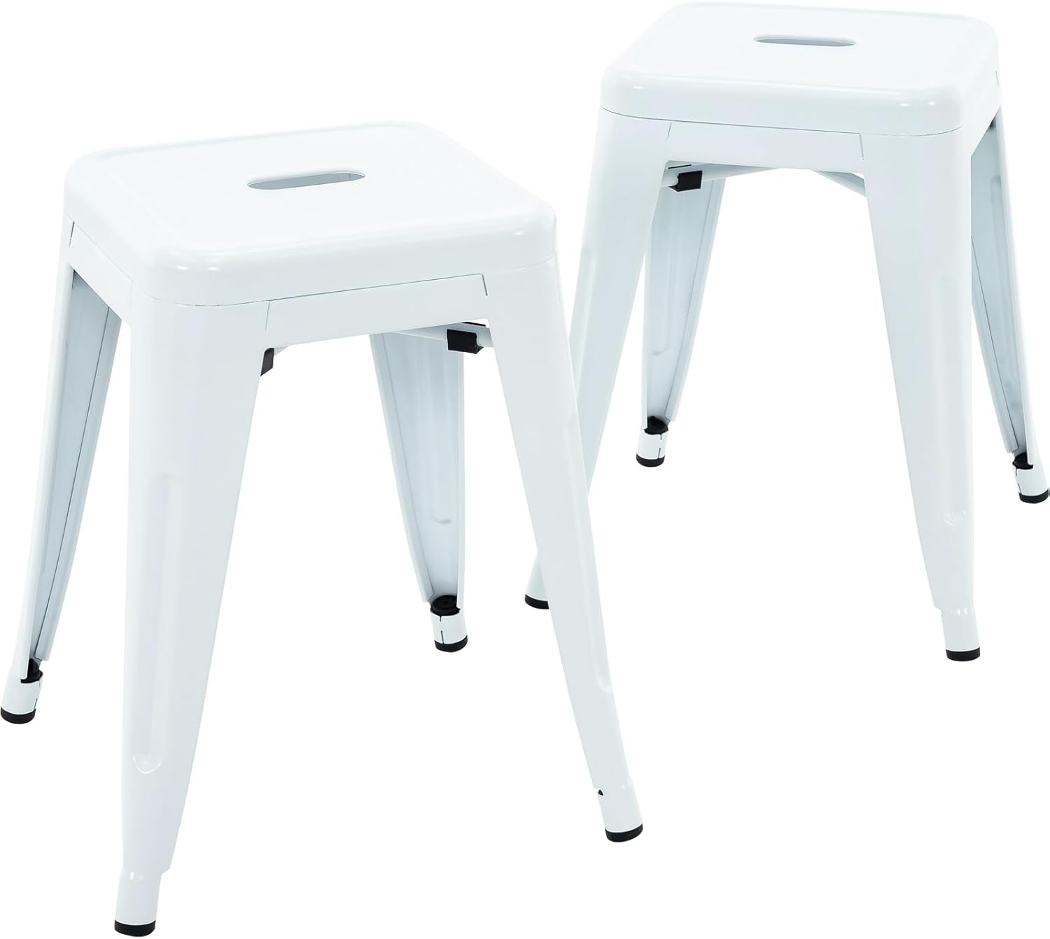 Brage Living 18 Inch Industrial Metal Stools Set of 2 for Dining