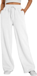 Womens Wide Leg Fleece Lined Sweatpants High Waist Comfort