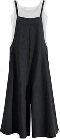 Women Casual Loose Long Bib Pants Wide Leg Jumpsuit - Comfortable Both