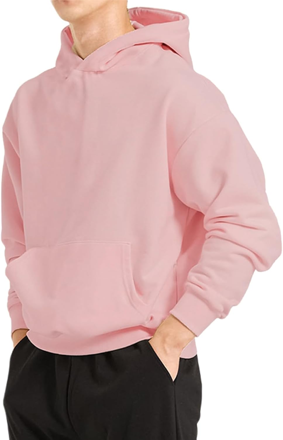 Men Hoodie Sweatshirt Loose Fit Fashion Pullover with Pocket
