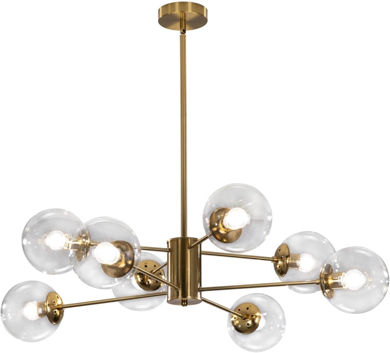 KCO Lighting Modern Sputnik Chandelier 8-Light Clear Glass Globe