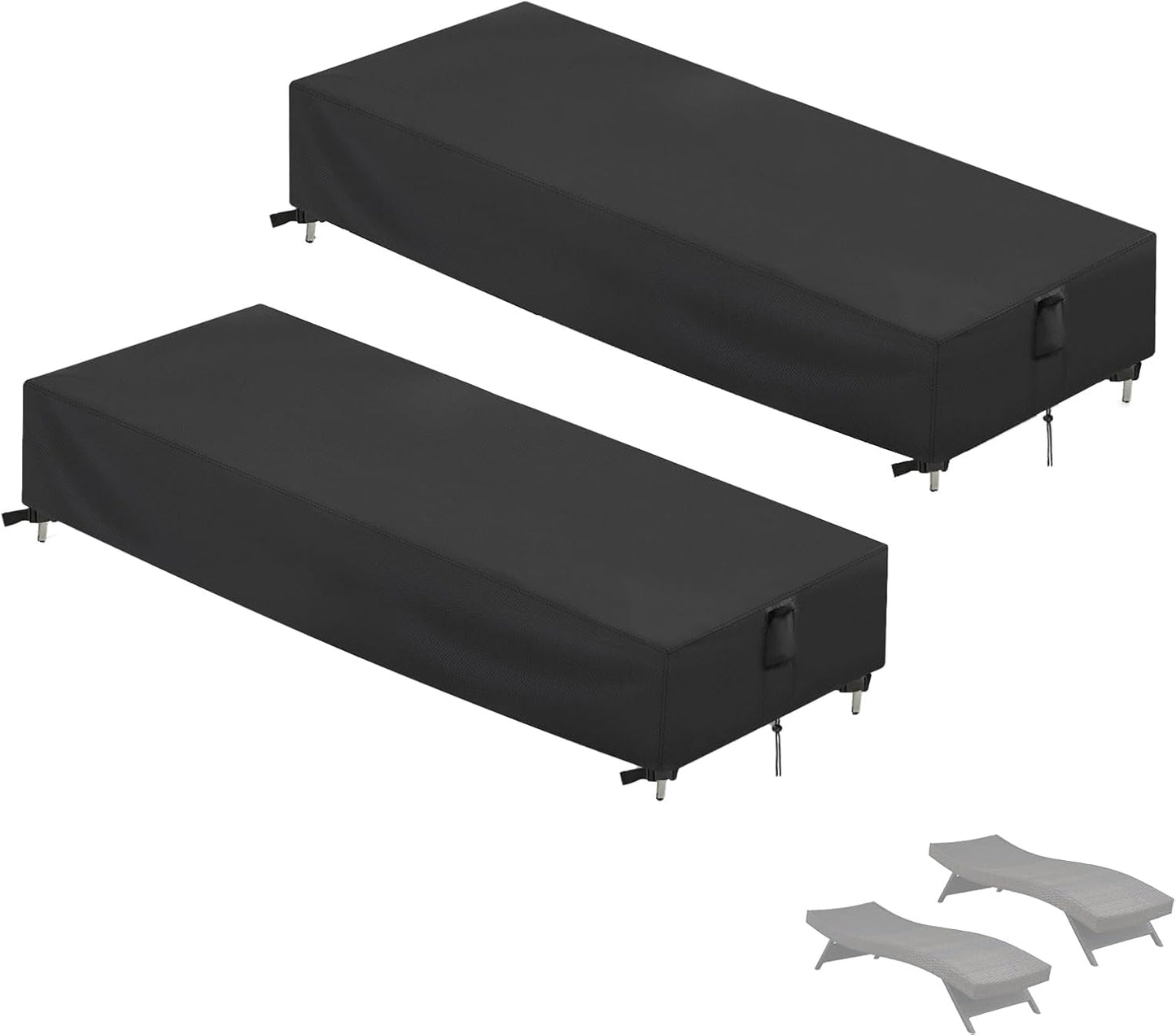 Chaise Lounge Cover 2 Pack Waterproof Outdoor Furniture Protection