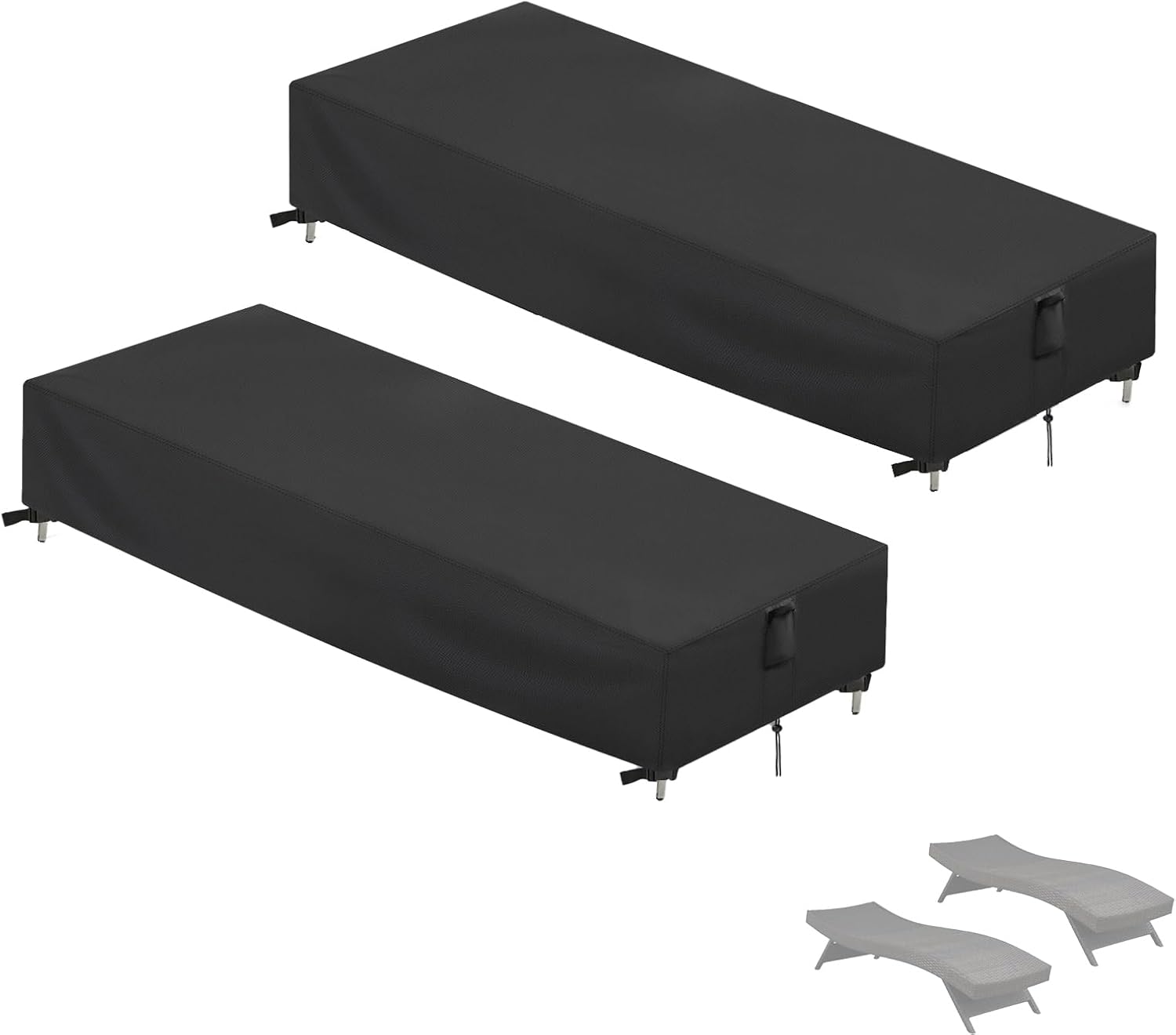 Chaise Lounge Cover 2 Pack Waterproof Outdoor Furniture Protection