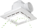 Bathroom Exhaust Fan with Light 12x12 in Panel - Quiet 135 CFM