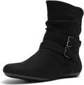 Womens Slouch Ankle Booties Flat Zipper Side - Comfortable Wear