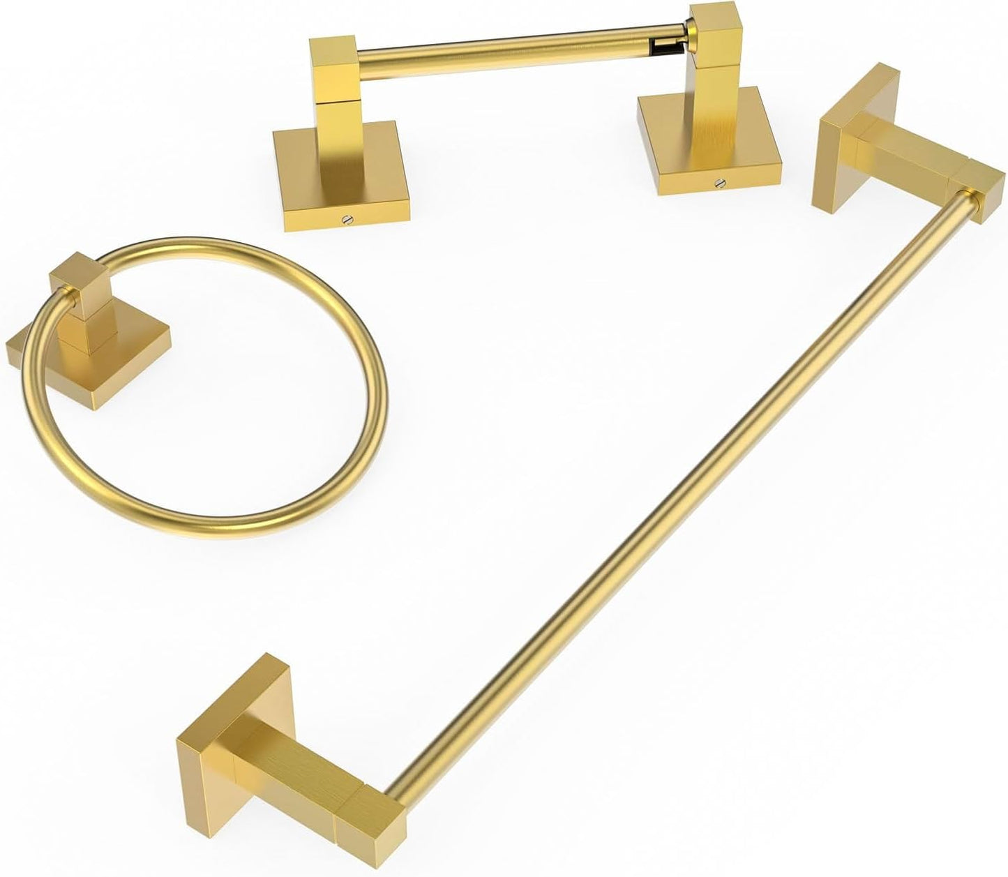 RUACQ 3 Pieces Bathroom Hardware Set in Brushed Gold Finish