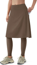 ANIVIVO Women Long Knee Length Skirted Leggings - High Waist Pockets