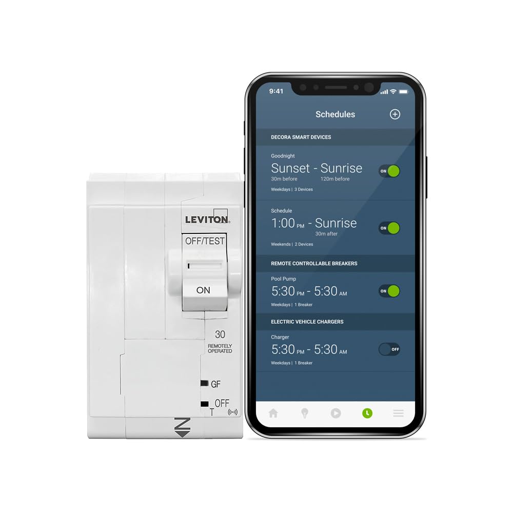 Leviton 2nd Gen Smart Circuit Breaker with Remote Control Features