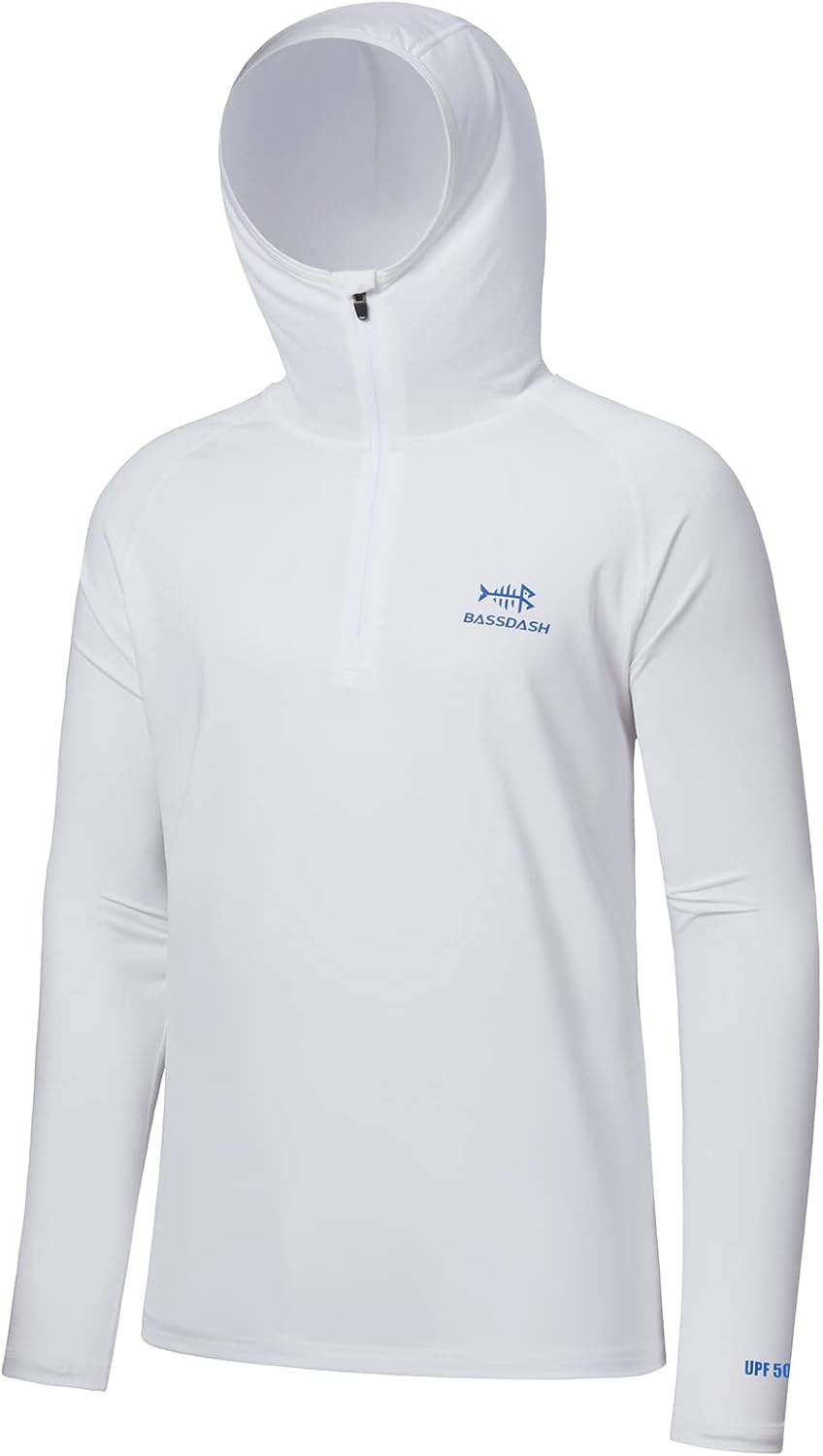 BASSDASH Men's UPF 50+ Quick Dry Fishing Hoodie - Sun Protection