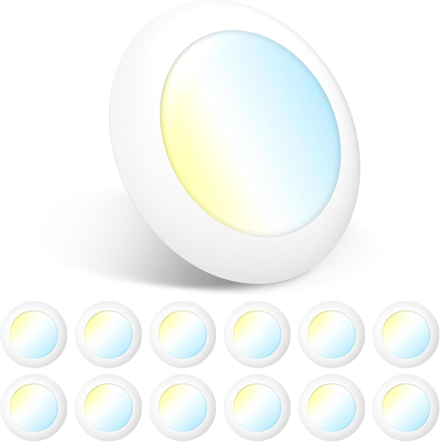 Amico 12 Pack LED Disk Lights for Dimmable Ceiling Lighting
