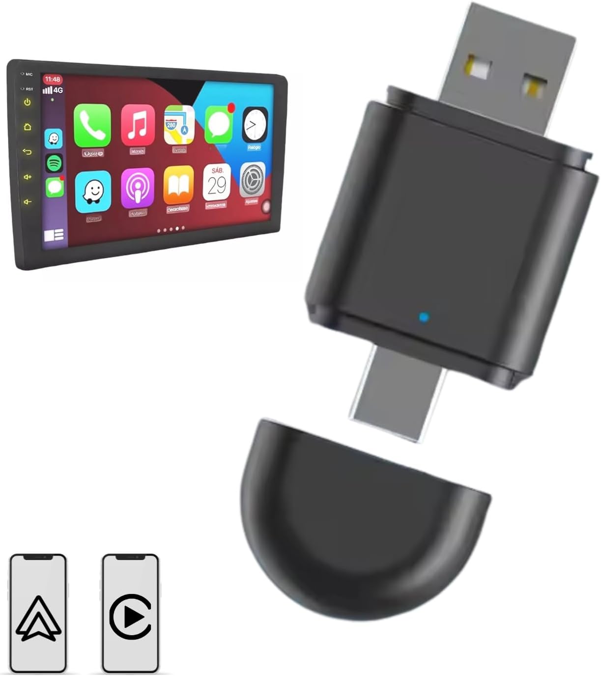 Universal Carplay & AndroidAuto Adapter - Wireless Connectivity