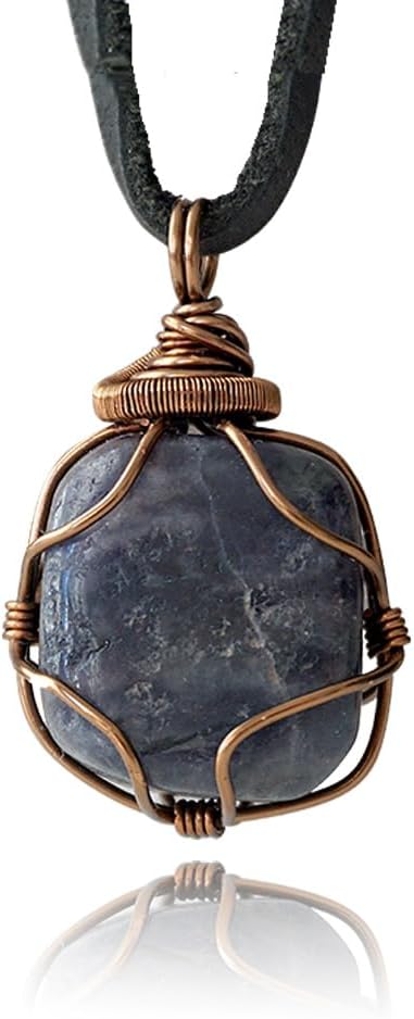 Men's Birthstone Crystal Necklace - Unique Antique Bronze Design