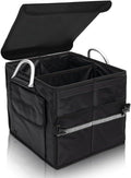 Trunk Organizer With Lid 28L for SUV and Truck - Compact Vehicle Caddy