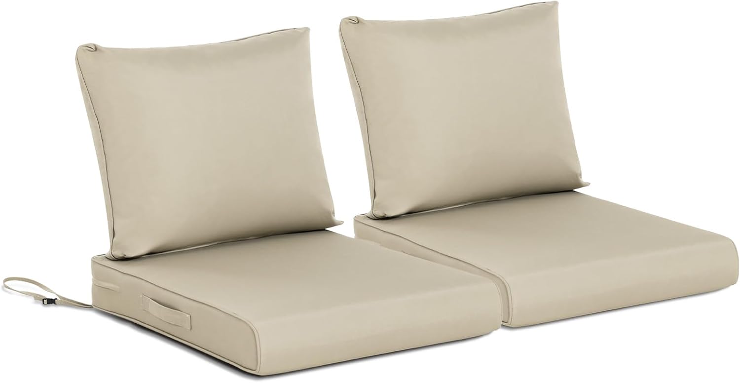 BPS 25x25 Inch Deep Seat Outdoor Cushions for Wicker Chairs
