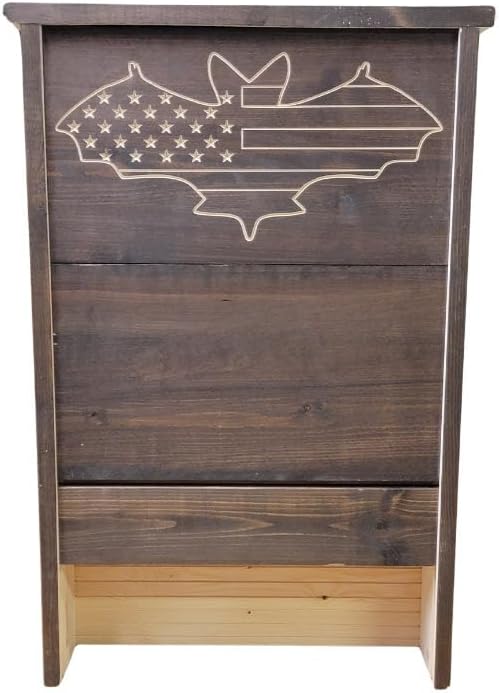 XL Brown Stained Pine Bat House - 3 Chamber Wooden Kit