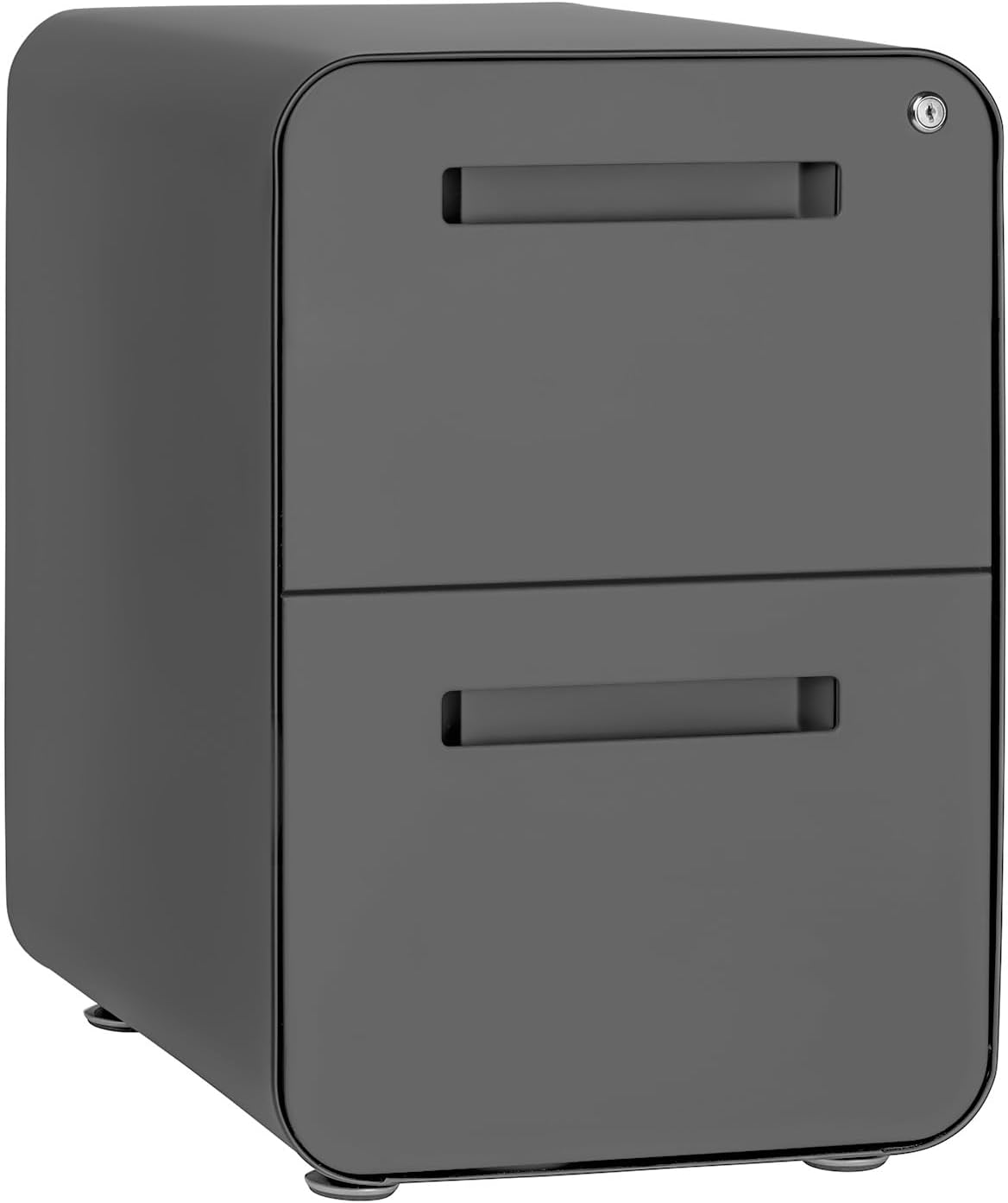 Stockpile 2 Drawer Mobile File Cabinet with Lock - Dark Grey