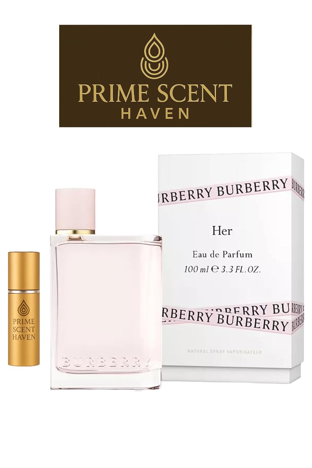 Burberry Her Perfume for Women Eau De Parfum Spray 3.3 oz Bundle