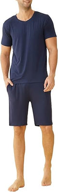 Mens Short Sleeves and Shorts Pajama Set - Summer Sleepwear