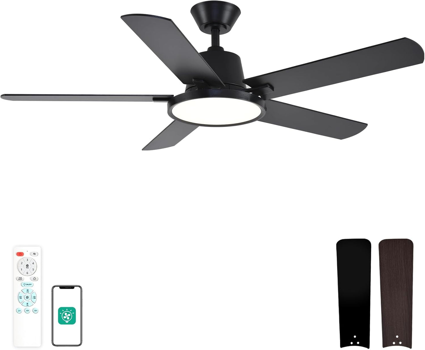 Orison 52 inch Low Profile Ceiling Fan with RGB Backlight