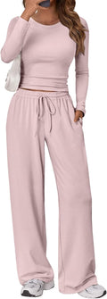 Trendy Queen Women's 2 Piece Matching Lounge Set - Casual Wide Leg