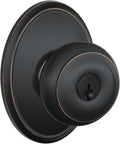 Schlage Georgian Knob with Wakefield Trim Keyed Entry Lock - Aged