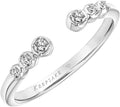Open Ring for Women Bezel Set Diamonds Stackable Band - Ready to Stack