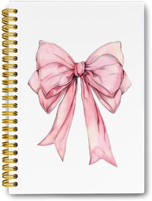 LiTiu Pink Coquette Spiral Journal - Preppy & Funky Campus Notebook