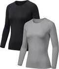 TSLA Women's Thermal Long Sleeve Tops - Fleece Lined Base Layer