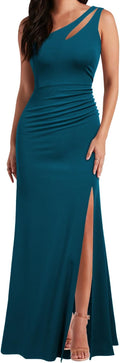 WOOSEA One Shoulder Split Mermaid Bodycon Evening Dress - Flattering