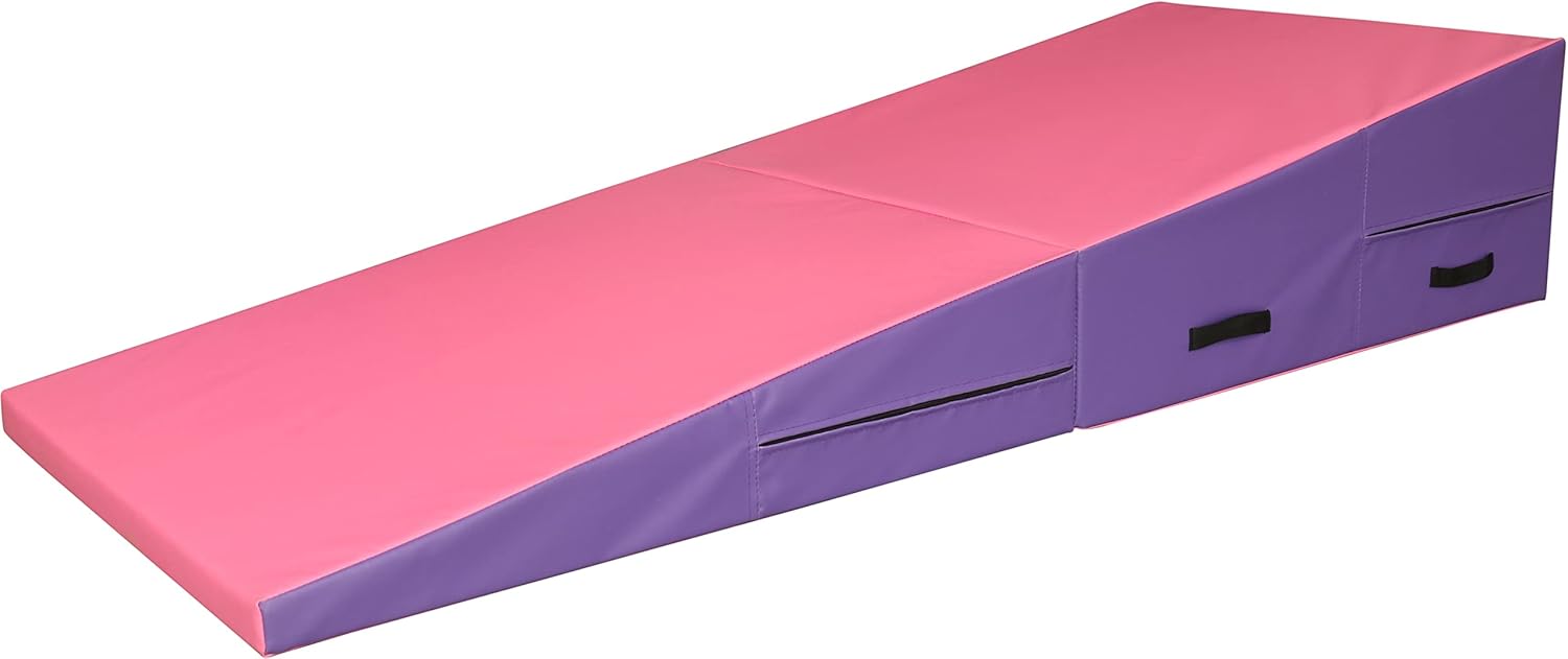 PRISP Folding Incline Gym Mat - Extra Long Wedge for Kids