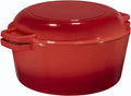 Bruntmor 2-in-1 Pre-Seasoned Cast Iron Dutch Oven with Skillet Lid