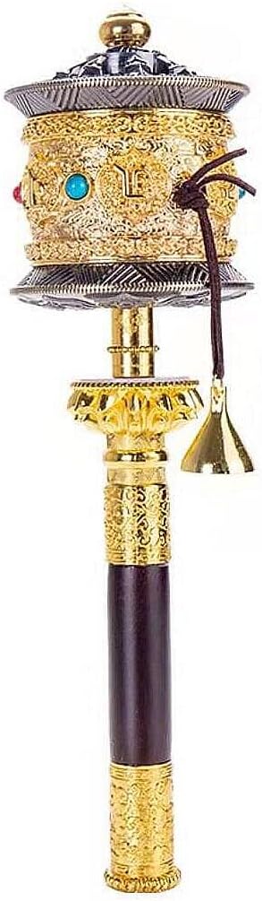 Copper Large Hand Held Prayer Wheel for Meditation and Blessing