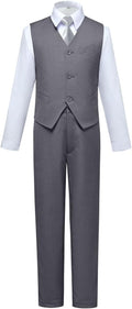 Visaccy Boys Suits Slim Fit Dress Clothes Ring Bearer (Style 75TG)