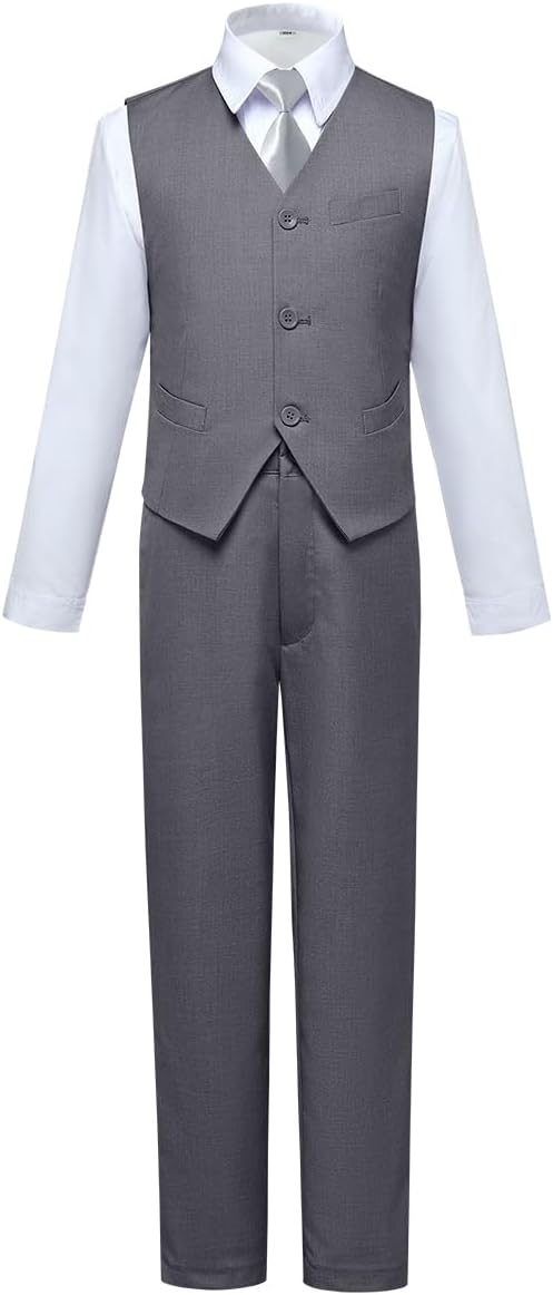 Visaccy Boys Slim Fit Dress Clothes for Special Occasions