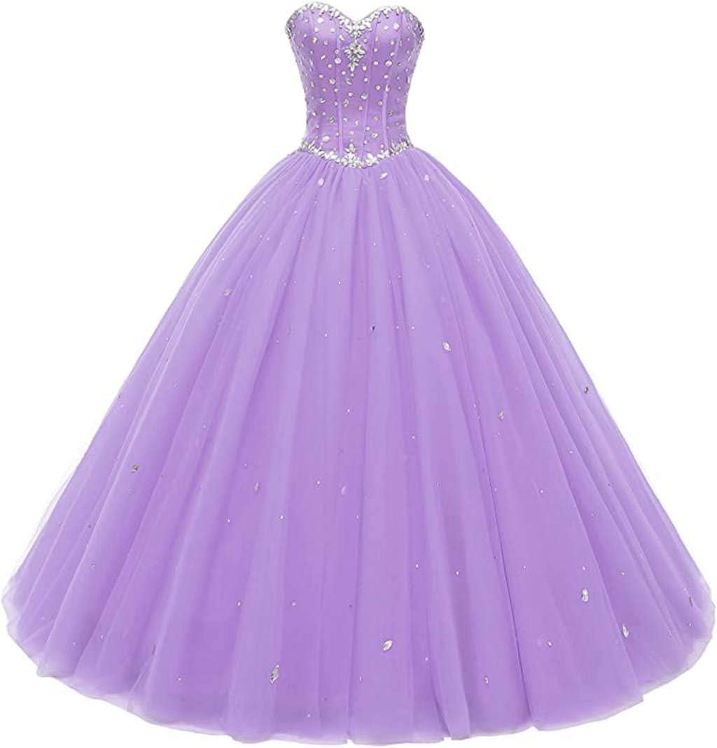 Women's Sweetheart Ball Gown Tulle Quinceanera Dress for Prom