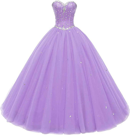 Women's Sweetheart Ball Gown Tulle Quinceanera Dresses for Prom
