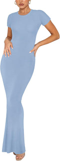 REORIA Women's Basic Summer Casual Lounge Long Dress - Flattering