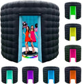 Inflatable Photo Booth Enclosure 10x10x9FT - Portable 16-Color LED
