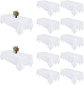 White Tablecloth for 6-8ft Rectangle Tables - 12 Pack Durable