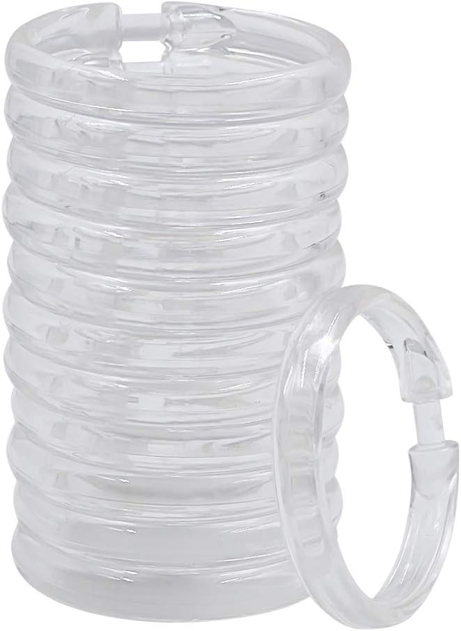 12 Clear Plastic Shower Hooks for Easy Bathroom Upkeep by Top-spring
