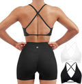 Open Back Strappy Sports Bra Pack - Light Support Twist V Crop
