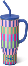 30oz Tumbler with Handle and Straw - Brite Stripe Mega Mug