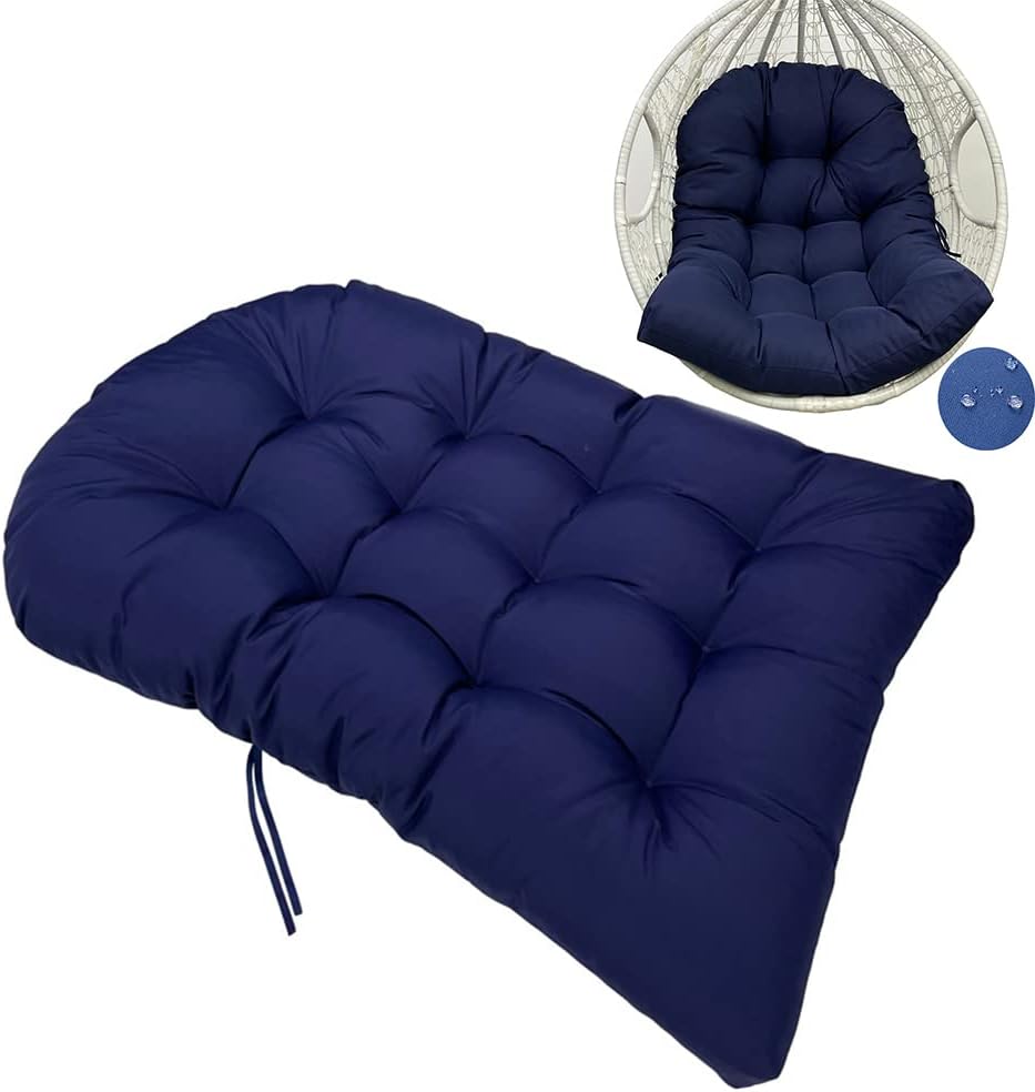 Waterproof Hanging Egg Chair Cushion - Washable, Indoor/Outdoor, Navy