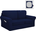 Easy-Going 5 Piece Stretch Loveseat Cover Set - Washable Navy