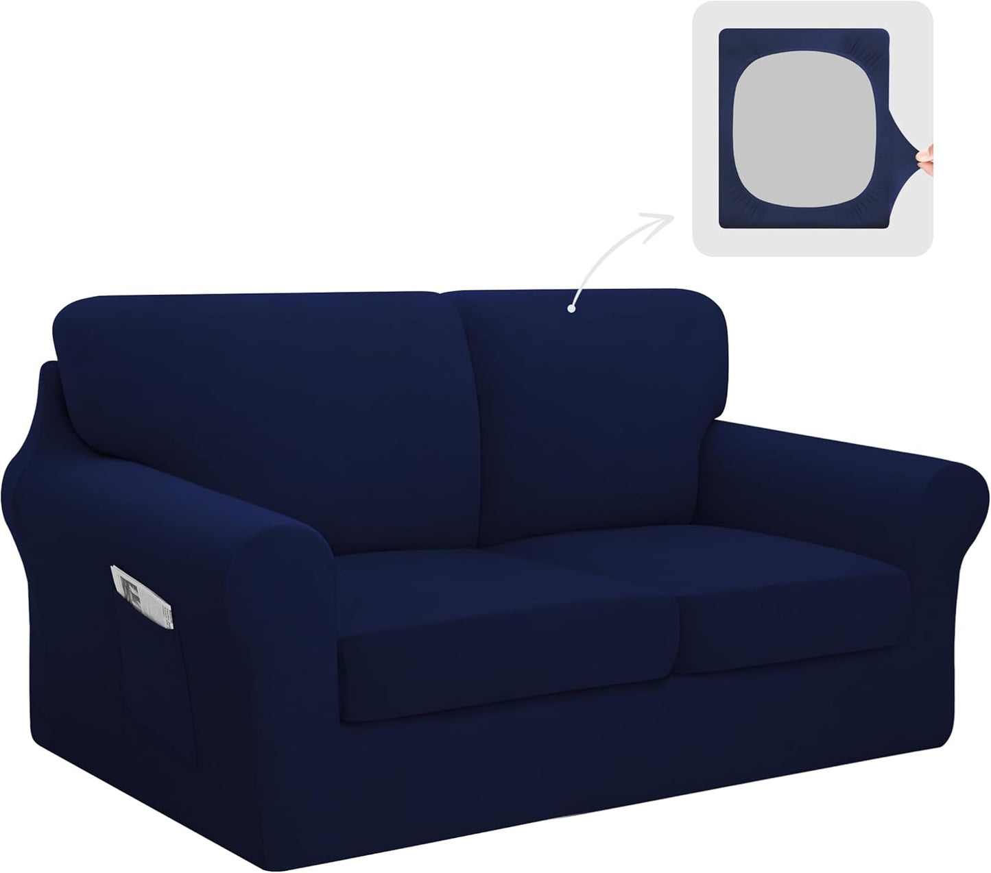 Easy-Going 5 Pieces Stretch Loveseat Cover Set for Protection